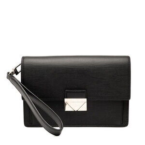 Louis Vuitton Epi Pochette Thames Clutch Shoulder Bag Noir Black Leather